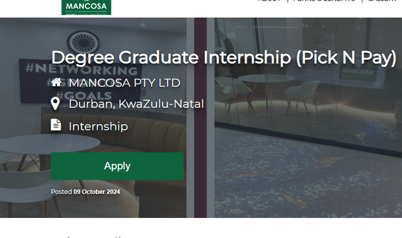 South African MANCOSA Graduate Internships 2024-2025