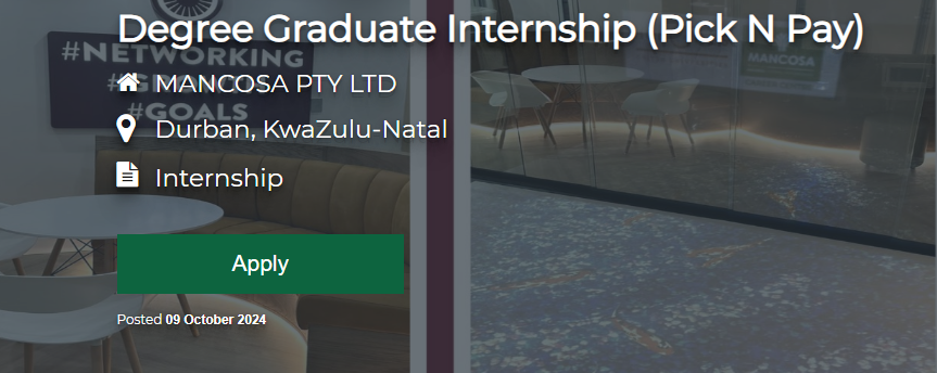 South African MANCOSA Graduate Internships 2024-2025