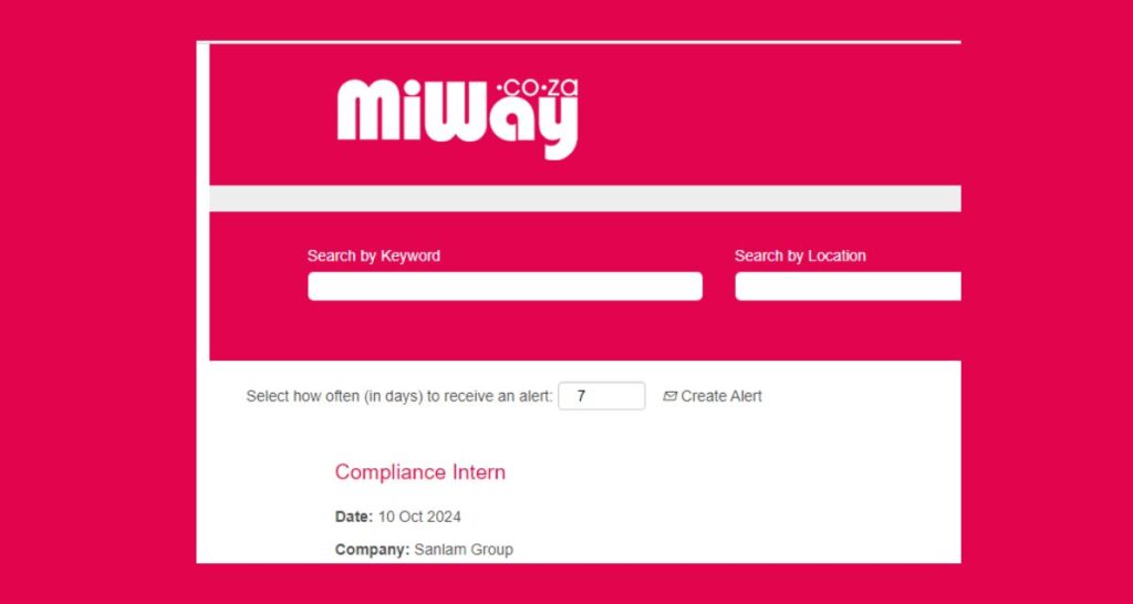 South African Miway Compliance Internships Programme 2024-2025